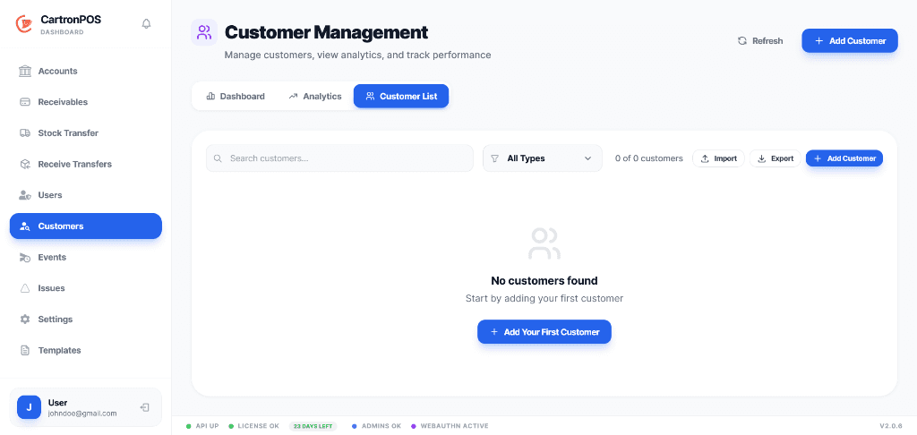 CartronPOS shared people and record management interface